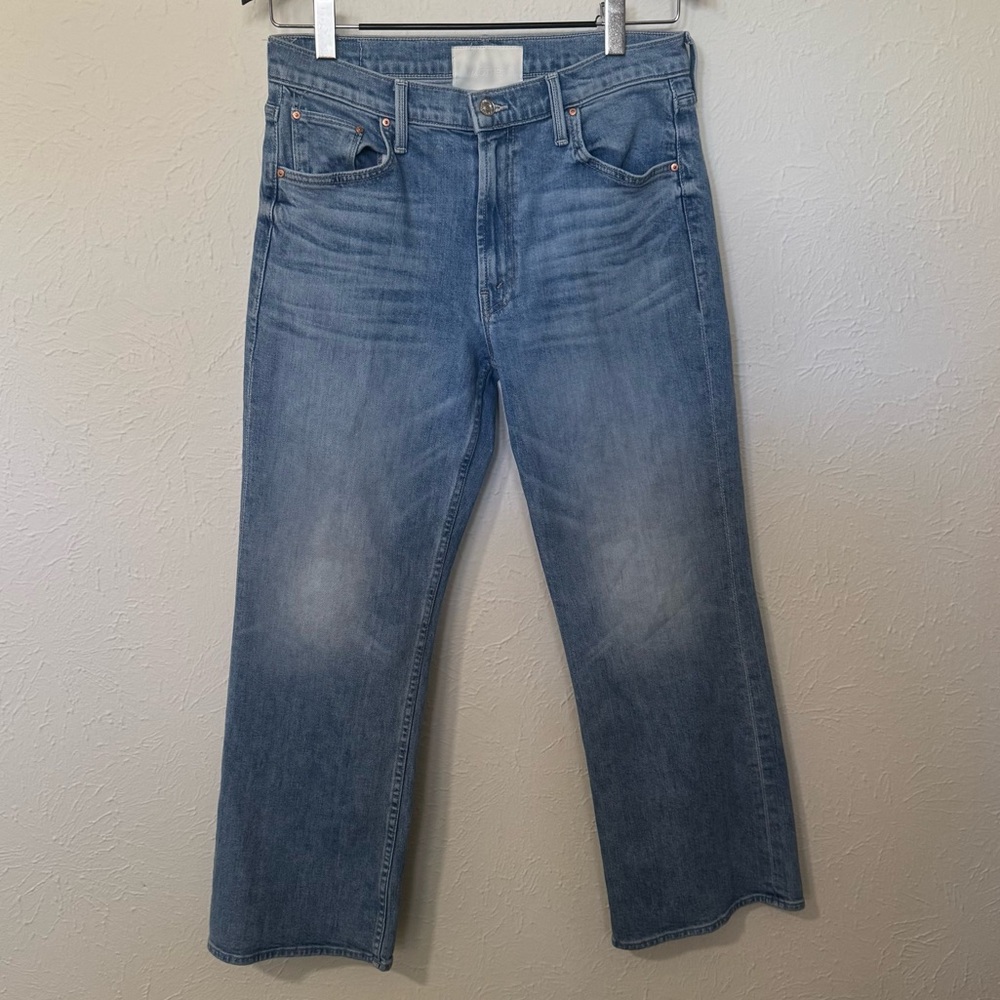 Mother Superior The Bookie Flood Puzzled Wide Leg High Rise Denim Size 30